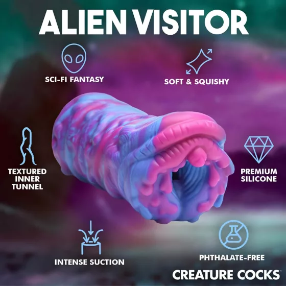 Creature Cocks Cyclone - silicone alien masturbator (purple-pink)