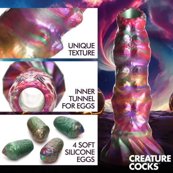 Rainbow Alien Larva Dildo - Exotic Pleasure Experience