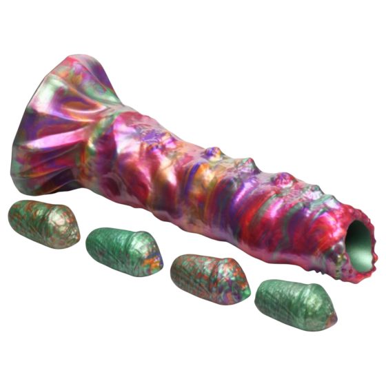 Rainbow Alien Larva Dildo - Exotic Pleasure Experience