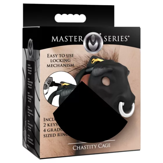 Master Series Bull - bull‑head penis cage (black)