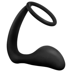   Anal Adventures Platinum - Anal Dildo with Penis Ring (Black)