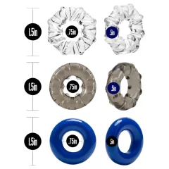 Stay Hard - Vibrant Cock Ring Set - 3pcs (Colored)