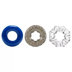 Stay Hard - Vibrant Cock Ring Set - 3pcs (Colored)