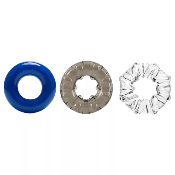 Stay Hard - Vibrant Cock Ring Set - 3pcs (Colored)