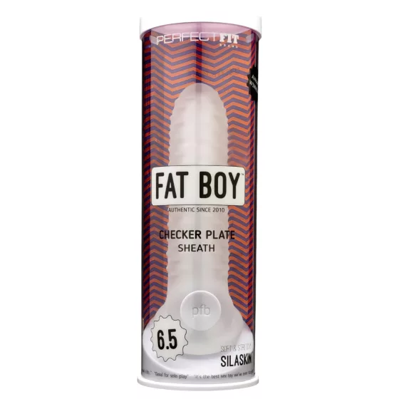 Fat Boy Checker Box - White Penis Sleeve (17cm)