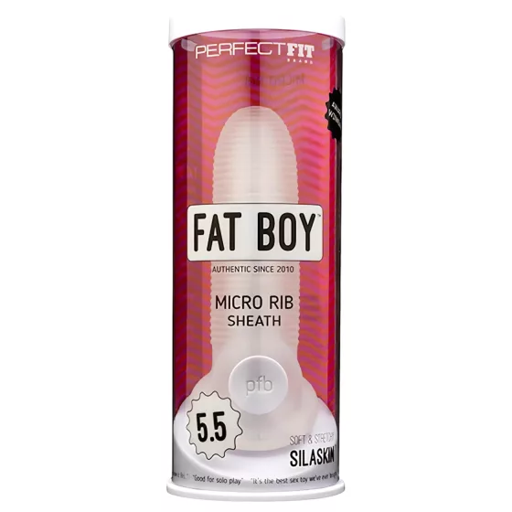 Fat Boy Micro Ribbed - White Penis Sleeve (15cm)