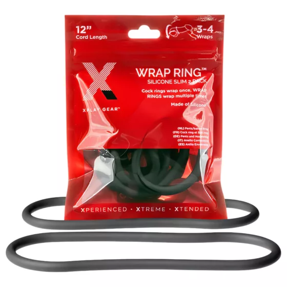 Perfect Fit Slim Wrap 12 - Thin Black Ring for Him (30cm)