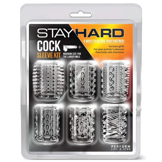 Stay Hard - Clear Penis Sleeve Set (6 pcs)