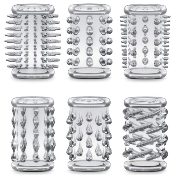 Stay Hard - Clear Penis Sleeve Set (6 pcs)