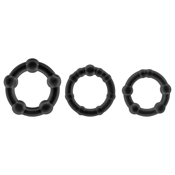 Stay Hard - Black Penis Ring Set