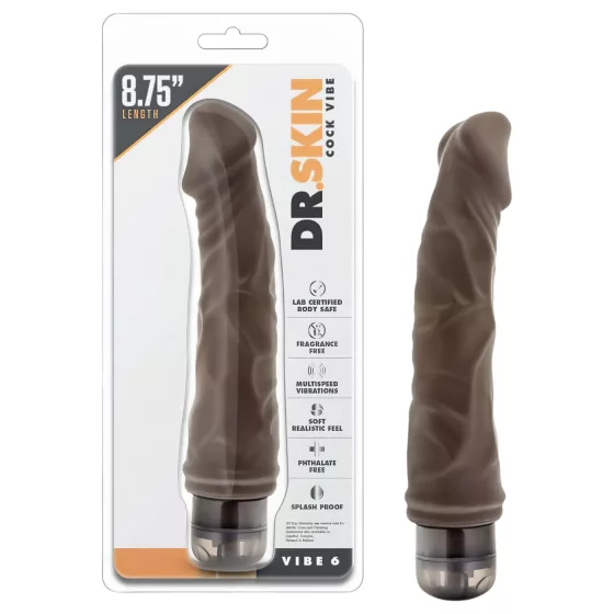 Dr. Skin Vibe No.6 - Realistic Vibrator (Brown) 