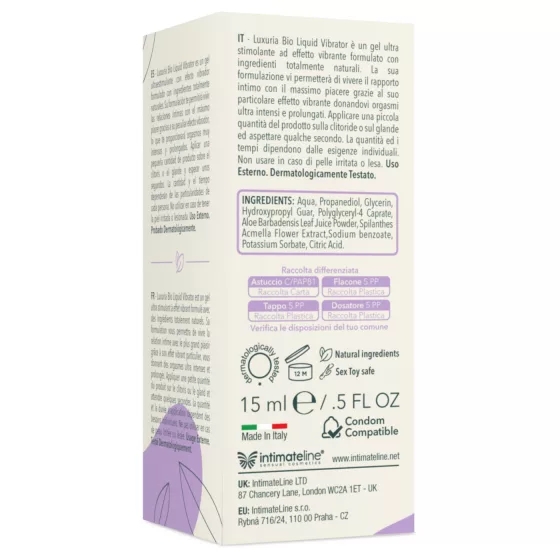 Intimateline Luxuria BIO - liquid vibrator gel for women (15ml)