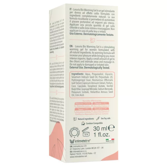 Intimateline Luxuria BIO - warming stimulating gel for women (30 ml)