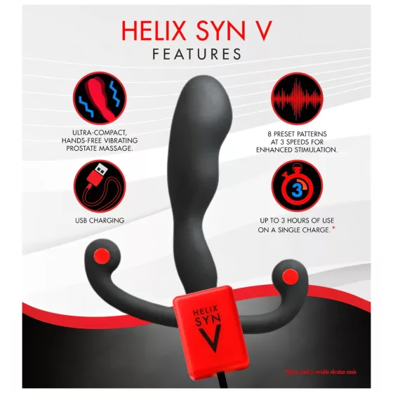 Aneros Helix Syn V - rechargeable prostate vibrator (black) - 12.7 cm
