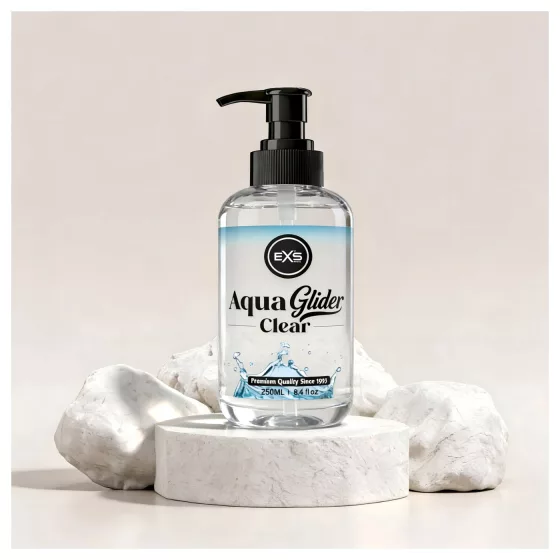 EXS AquaGlider Clear - transparent water-based lubricant in pump bottle (250ml)