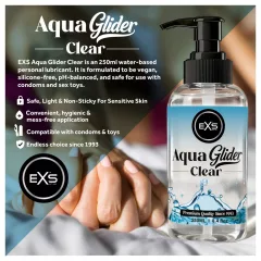   EXS AquaGlider Clear - transparent water-based lubricant in pump bottle (250ml)