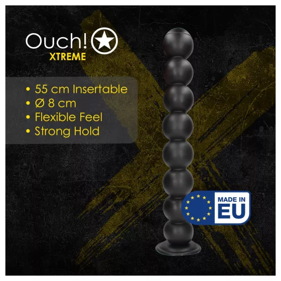 Ouch! Balls of Lust - giant anal bead chain (black) - 55 cm