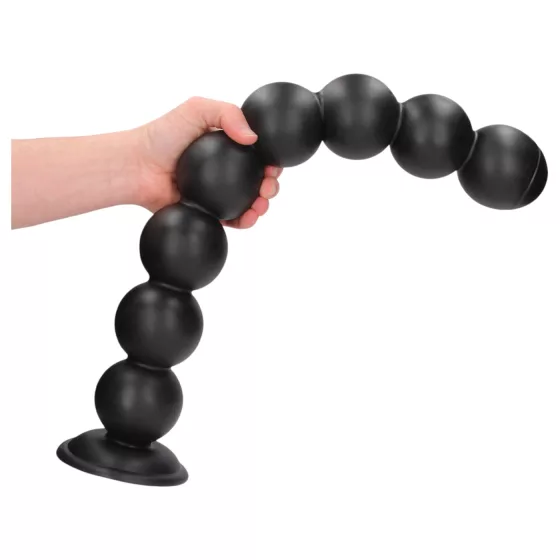 Ouch! Balls of Lust - giant anal bead chain (black) - 55 cm
