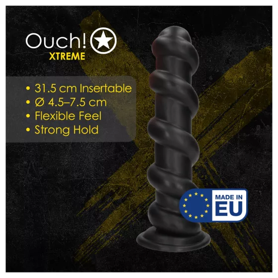 Ouch! Hole Driller - giant anal plug (black) - 31.5 cm