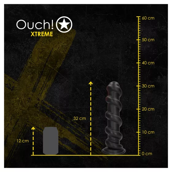 Ouch! Hole Driller - giant anal plug (black) - 31.5 cm