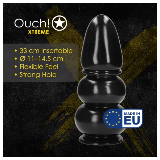 Ouch! Ultra Collosus - extra‑large anal plug (black) - 33 cm