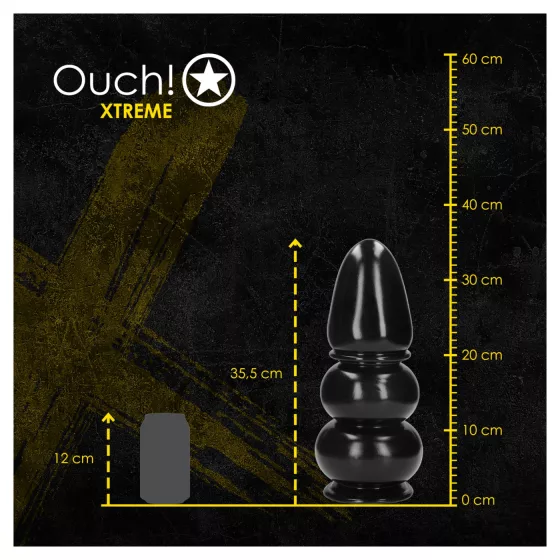 Ouch! Ultra Collosus - extra‑large anal plug (black) - 33 cm