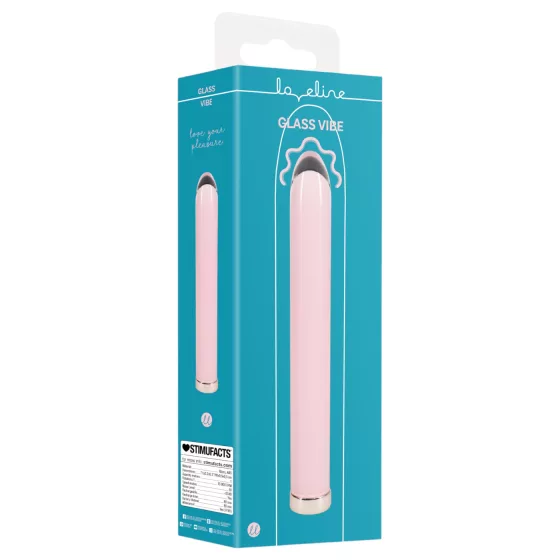 Loveline - straight glass vibrator (pink)