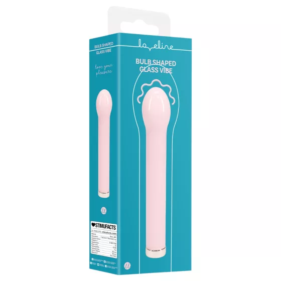 Loveline - glass vibrator with rounded head (pink)