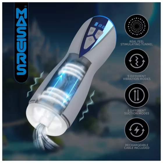 Masturs Eloa - Suction-Vibrating AR Masturbator (Gray)