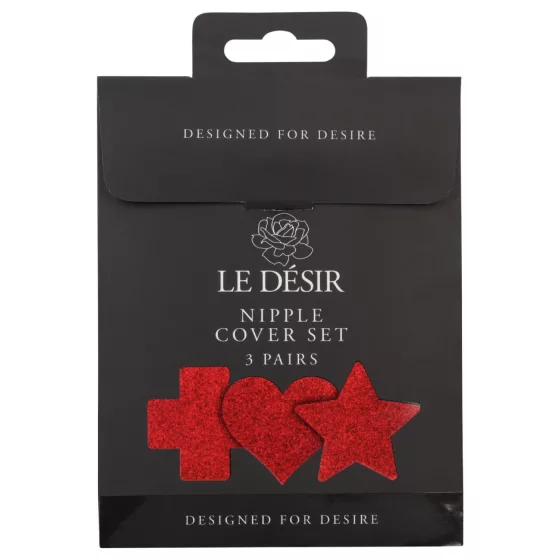 Le Désir - Nipple Cover Set - 3 Pairs (Red)