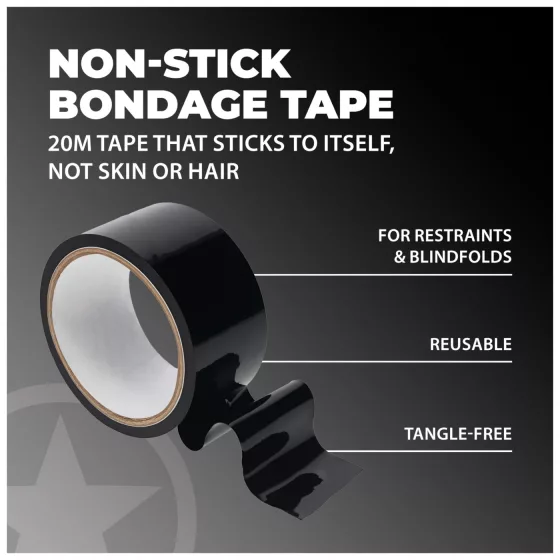 Ouch! - self-adhesive bondage tape (black) - 20 m