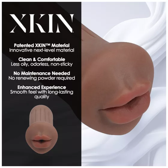 XKIN - artificial mouth masturbator - S (dark natural)