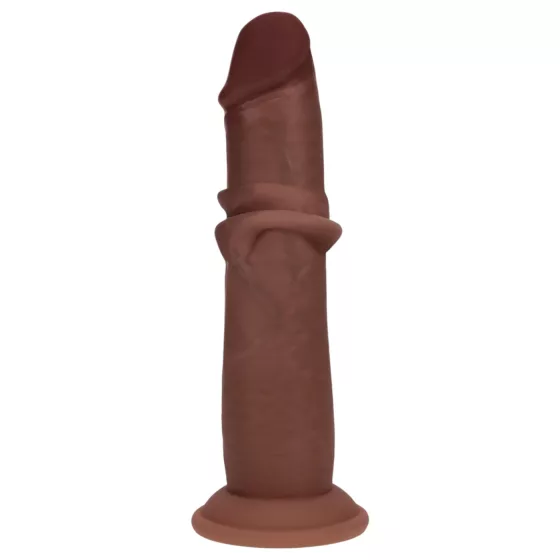 RealRock - double-density realistic dildo (brown) - 15.5 cm