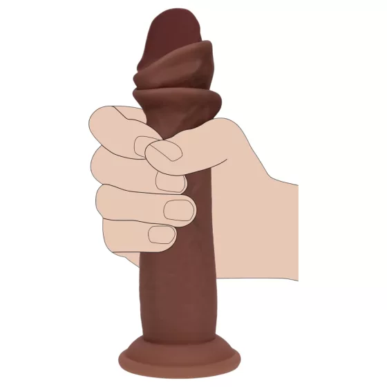 RealRock - double-density realistic dildo (brown) - 15.5 cm