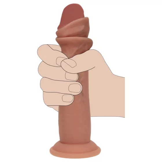 RealRock - double-density realistic dildo (tanned) - 15.5 cm
