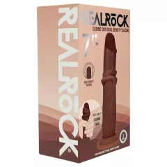 RealRock - dual-density realistic dildo (brown) - 18.5 cm