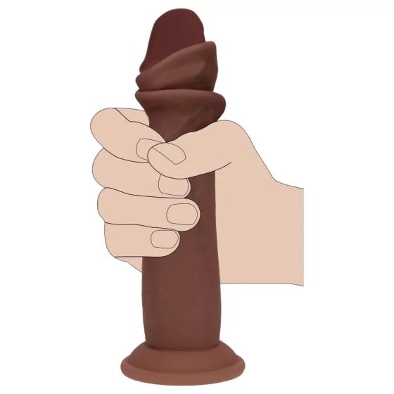 RealRock - double-density realistic dildo (brown) - 18.5 cm