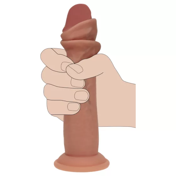 RealRock - Dual-Density Realistic Dildo (Tanned) - 18.5 cm