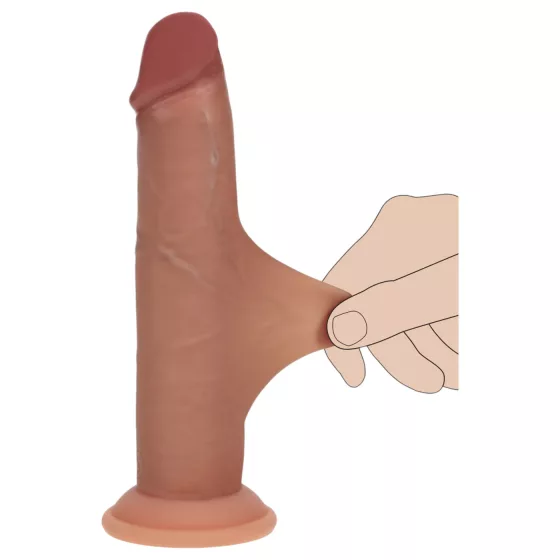 RealRock - Dual-Density Realistic Dildo (Tanned) - 18.5 cm