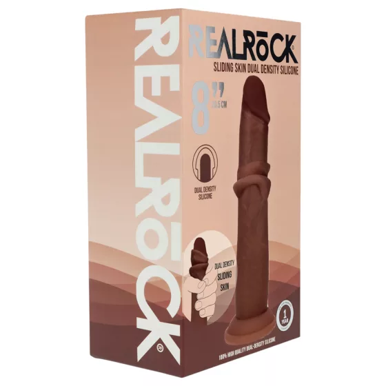 RealRock - dual-density realistic dildo (brown) - 20.5 cm