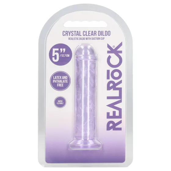 RealRock - lifelike dildo with suction cup (purple) - 12.7 cm