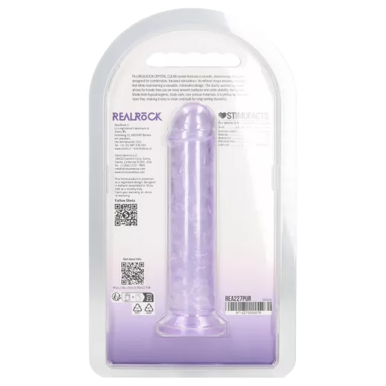 RealRock - lifelike dildo with suction cup (purple) - 12.7 cm