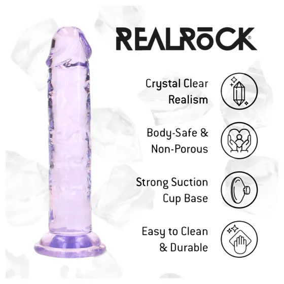 RealRock - lifelike dildo with suction cup (purple) - 12.7 cm
