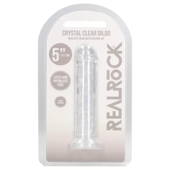 RealRock - lifelike dildo with suction cup (clear) - 12.7 cm