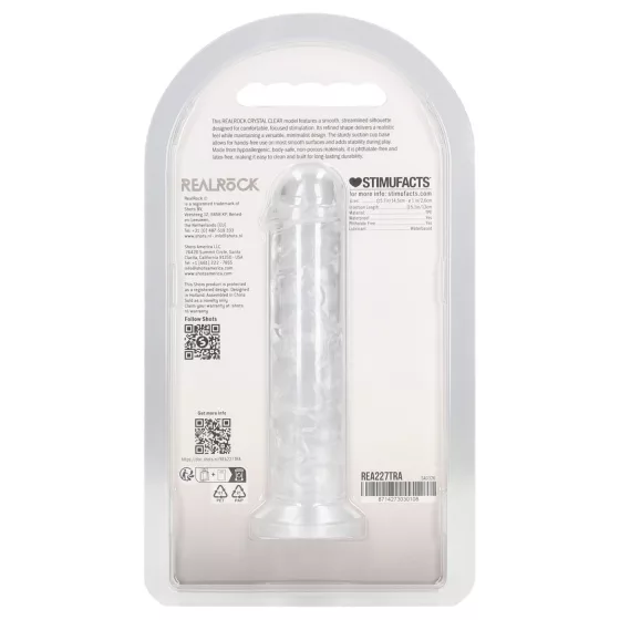 RealRock - lifelike dildo with suction cup (clear) - 12.7 cm