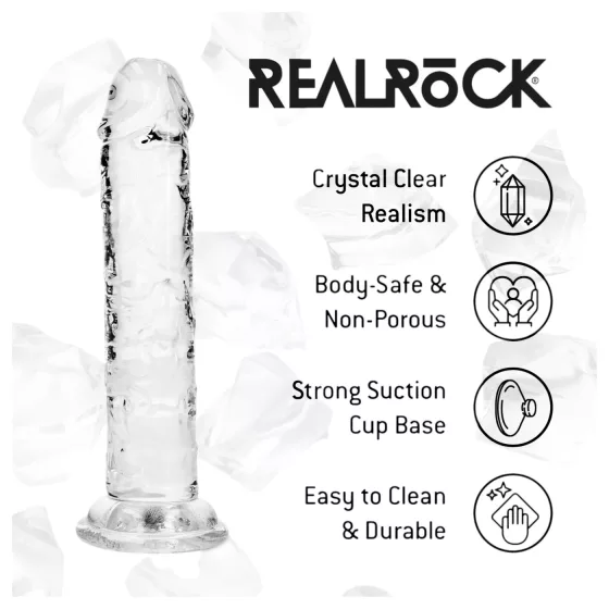 RealRock - lifelike dildo with suction cup (clear) - 12.7 cm