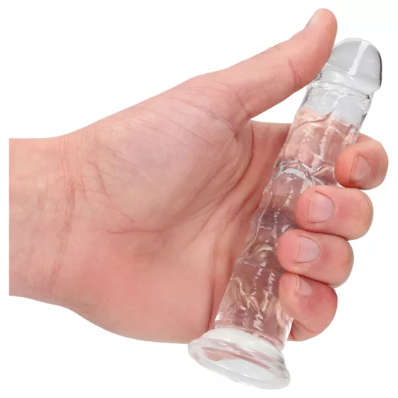 RealRock - lifelike dildo with suction cup (clear) - 12.7 cm