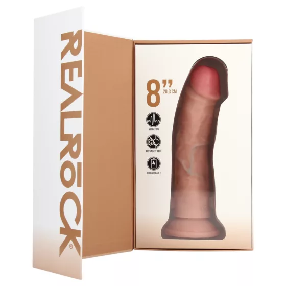 RealRock - lifelike suction cup vibrator (natural, 20.5 cm)
