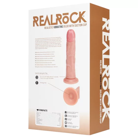 RealRock - lifelike suction cup vibrator (natural, 20.5 cm)