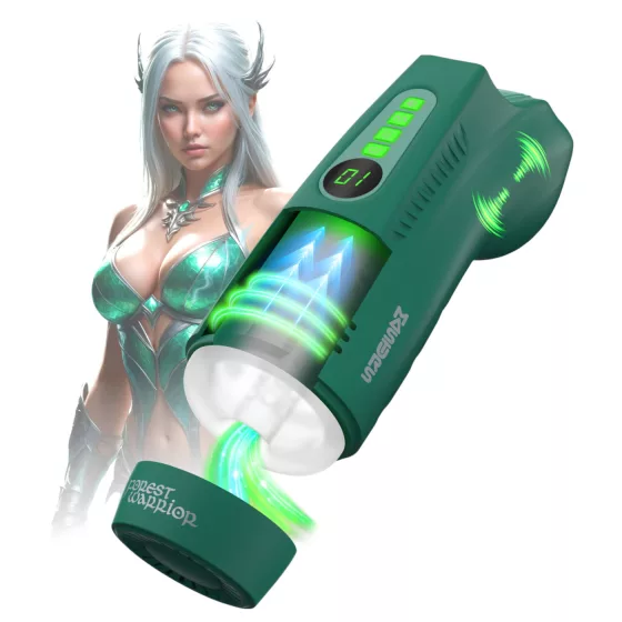 Masturs Ayla - Moaning Suction Vibrating AR Masturbator (Green)